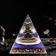Pirámide Orgonita Con Figura De Buda, Multiplicador De Chakras Y Protector EMF
