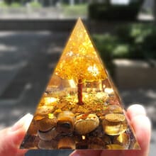 Pirámide Orgonita Generadora De Energía, Cristal Natural Curativo Y Herramienta De Meditación